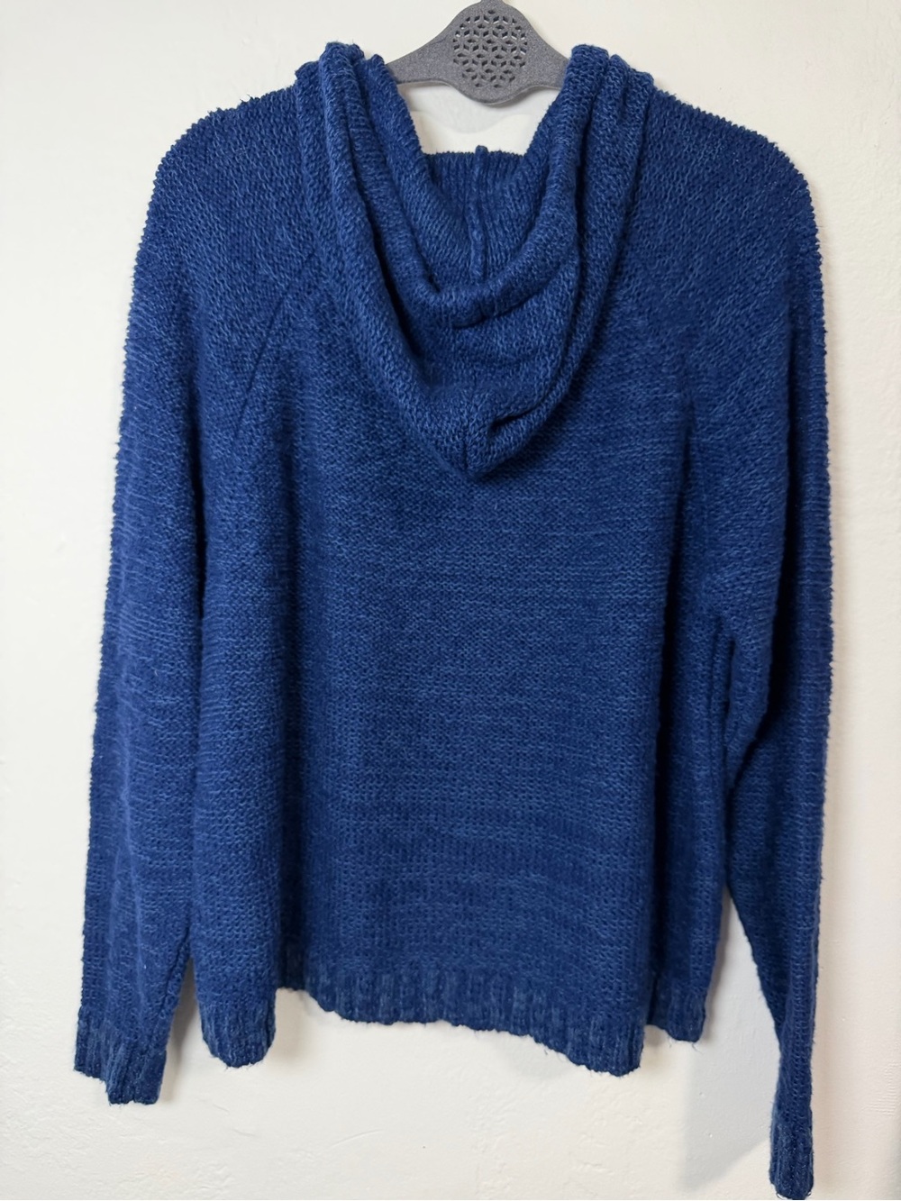 Torrid Textured Boxy Hoodie Sweater Blue 100% Cotton Size 0 (L) NWT - Picture 3 of 9